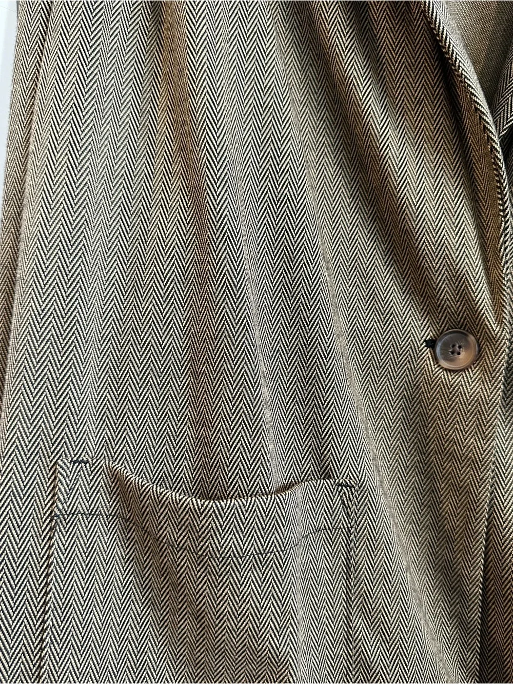 croft & barrow Olive-Brown herringbone Women's Relaxed Blazer - Picture 2 of 3